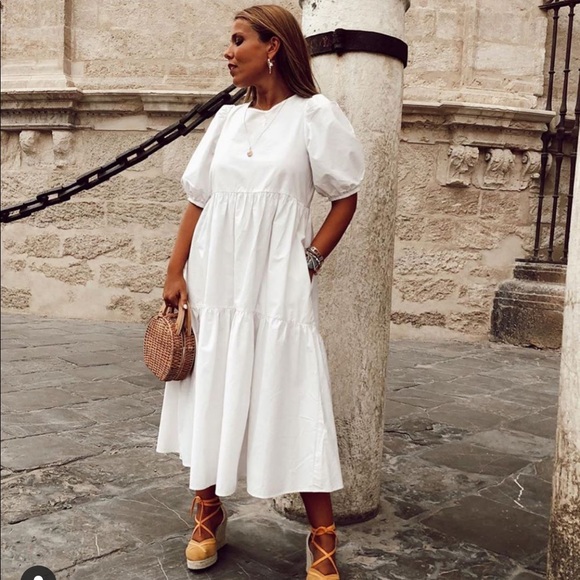 Zara NWT asymmetrical poplin dress - Picture 8 of 8